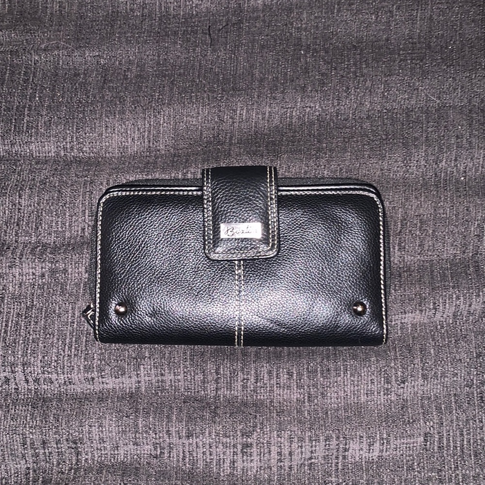 BUXTON black leather wallet/checkbook holder